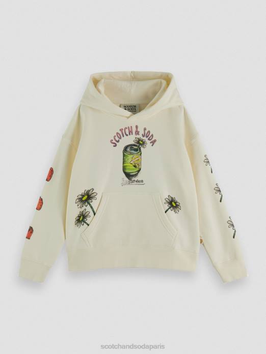 Scotch & Soda enfants sweat à capuche ample à motif artistique glace à la vanille vêtements 4HB4758