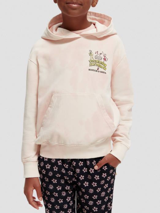 Scotch & Soda enfants sweat à capuche ample à motif tie-dye fleur de pommier vêtements 4HB4748