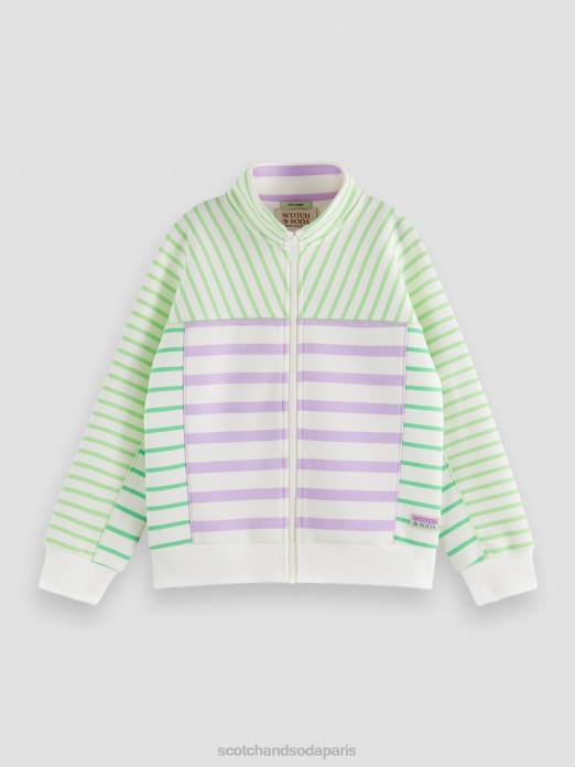 Scotch & Soda enfants sweat à rayures mélangées et demi-zippé rayé vêtements 4HB4753