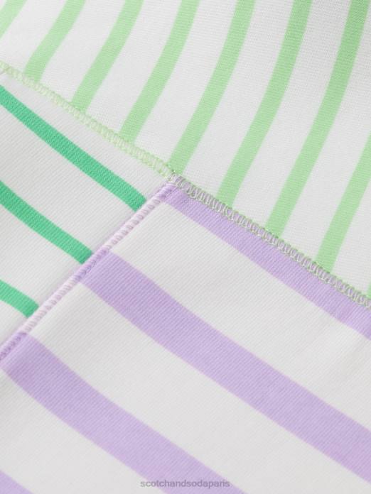 Scotch & Soda enfants sweat à rayures mélangées et demi-zippé rayé vêtements 4HB4753