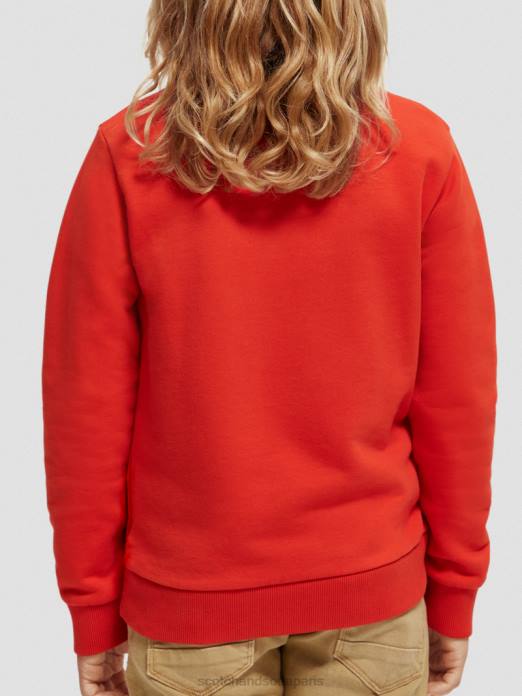 Scotch & Soda enfants sweat-shirt à col rond en coton biologique tomate vêtements 4HB4775