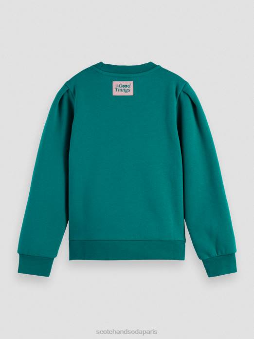 Scotch & Soda enfants sweat-shirt à manches plissées paon vêtements 4HB4751