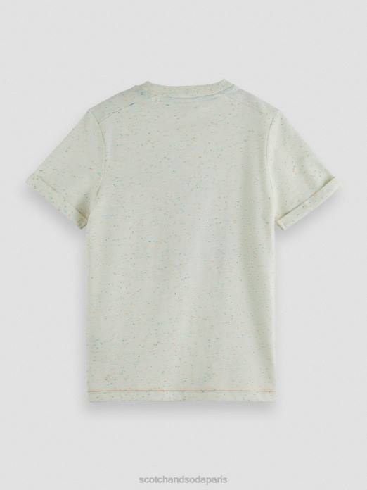 Scotch & Soda enfants t-shirt ras du cou à motif artistique blanc cassé vêtements 4HB4781