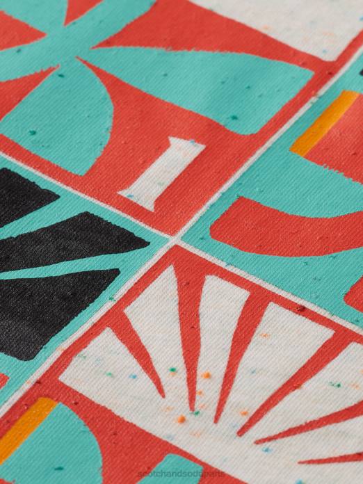 Scotch & Soda enfants t-shirt ras du cou à motif artistique blanc cassé vêtements 4HB4781