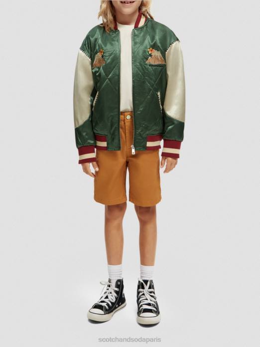 Scotch & Soda enfants blouson aviateur en satin brodé militaire vêtements 4HB4791