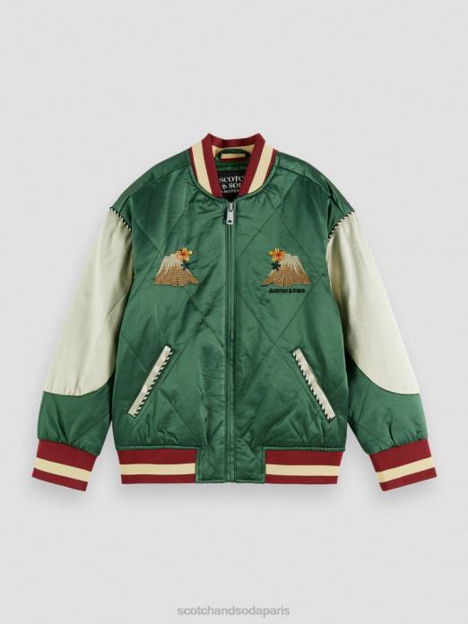 Scotch & Soda enfants blouson aviateur en satin brodé militaire vêtements 4HB4791