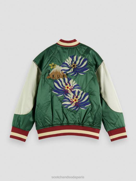 Scotch & Soda enfants blouson aviateur en satin brodé militaire vêtements 4HB4791