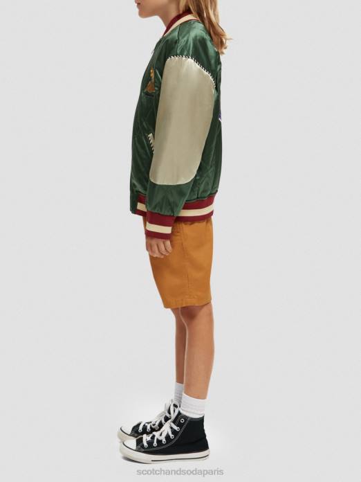 Scotch & Soda enfants blouson aviateur en satin brodé militaire vêtements 4HB4791