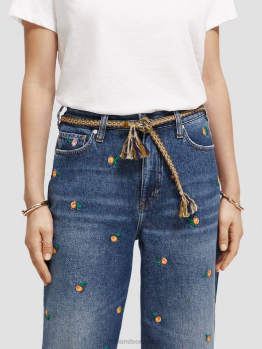 Scotch & Soda femmes ceinture tressée en coton biologique coquille de noix de coco multi accessoires 4HB4280