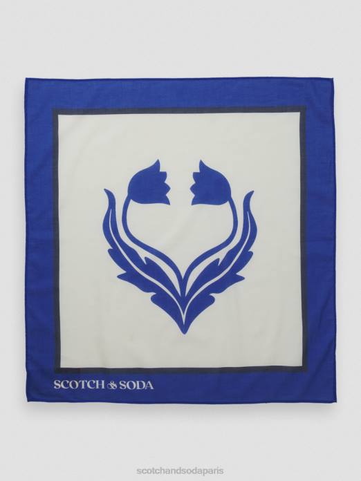 Scotch & Soda femmes écharpe imprimée en coton biologique vanille blanche accessoires 4HB4276