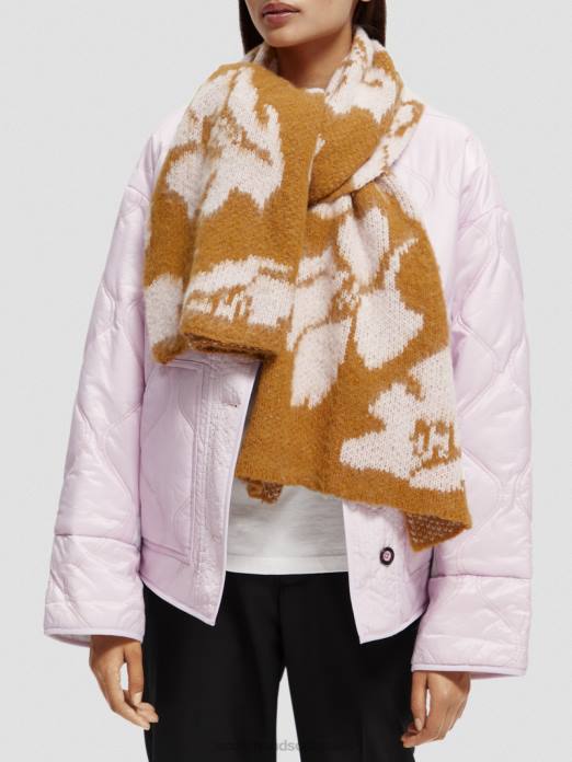 Scotch & Soda femmes écharpe tissée en jacquard brossé caramel accessoires 4HB4278