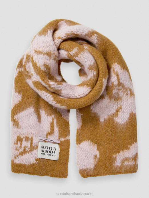 Scotch & Soda femmes écharpe tissée en jacquard brossé caramel accessoires 4HB4278