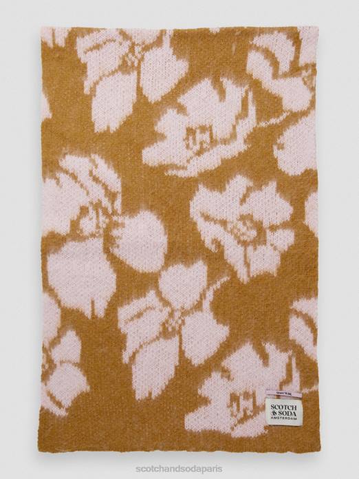 Scotch & Soda femmes écharpe tissée en jacquard brossé caramel accessoires 4HB4278