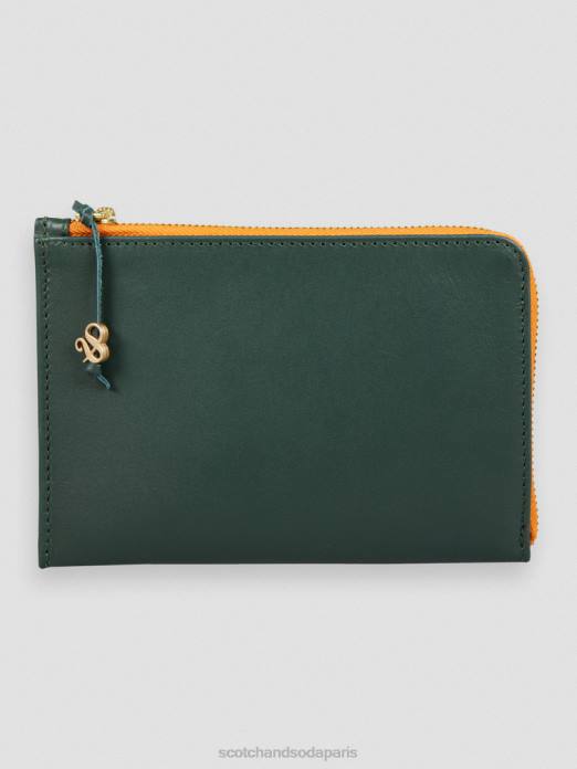 Scotch & Soda femmes portefeuille de voyage en cuir bouteille verte accessoires 4HB4272