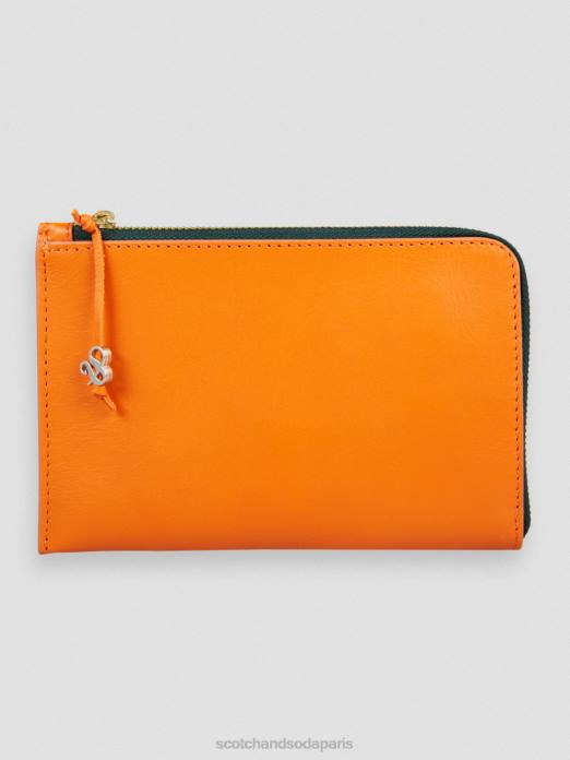 Scotch & Soda femmes portefeuille de voyage en cuir coucher de soleil orange accessoires 4HB4273