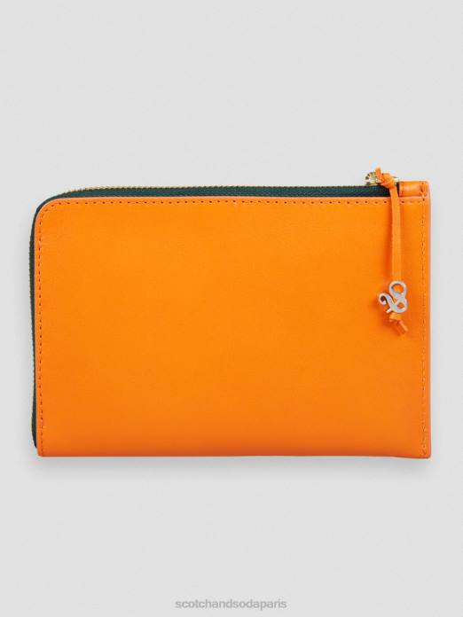 Scotch & Soda femmes portefeuille de voyage en cuir coucher de soleil orange accessoires 4HB4273