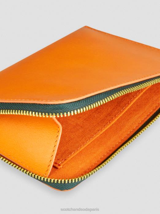 Scotch & Soda femmes portefeuille de voyage en cuir coucher de soleil orange accessoires 4HB4273