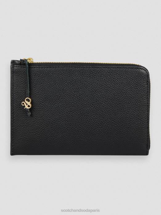 Scotch & Soda femmes portefeuille de voyage en cuir noir accessoires 4HB4274