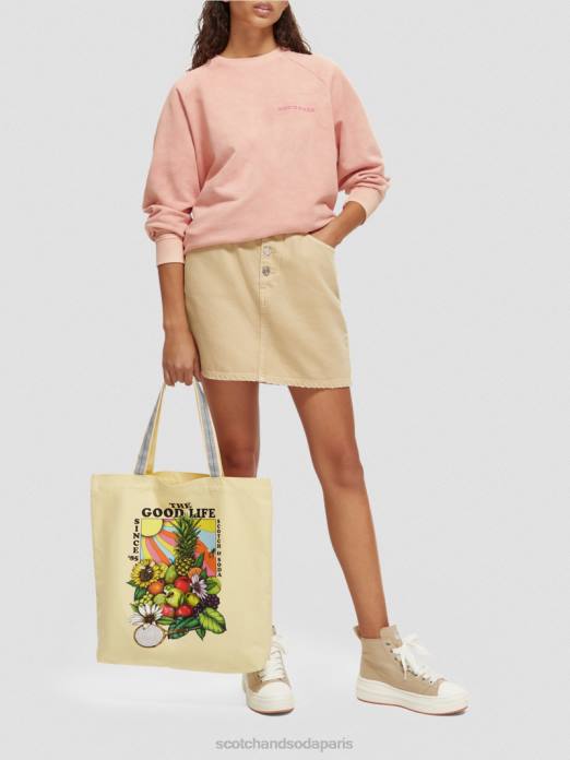 Scotch & Soda femmes sac fourre-tout en toile à motif artistique banane accessoires 4HB4268