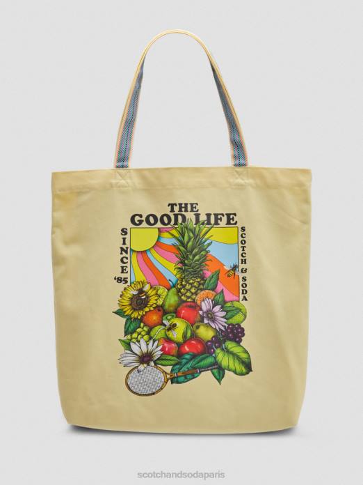 Scotch & Soda femmes sac fourre-tout en toile à motif artistique banane accessoires 4HB4268