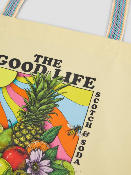 Scotch & Soda femmes sac fourre-tout en toile à motif artistique banane accessoires 4HB4268