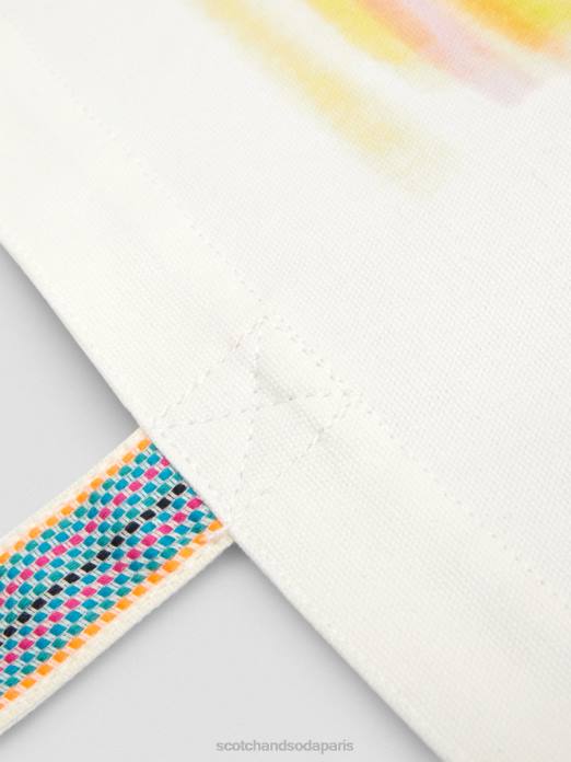 Scotch & Soda femmes sac fourre-tout en toile à motif artistique blanc accessoires 4HB4270