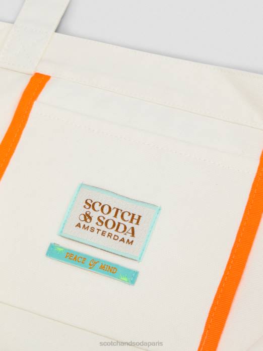 Scotch & Soda femmes sac fourre-tout en toile à motif artistique blanc accessoires 4HB4270
