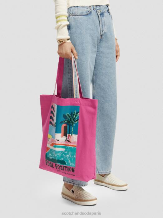 Scotch & Soda femmes sac fourre-tout en toile à motif artistique cerise accessoires 4HB4266