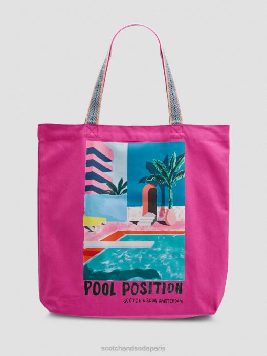 Scotch & Soda femmes sac fourre-tout en toile à motif artistique cerise accessoires 4HB4266