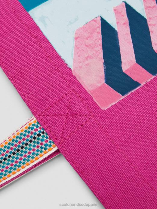 Scotch & Soda femmes sac fourre-tout en toile à motif artistique cerise accessoires 4HB4266