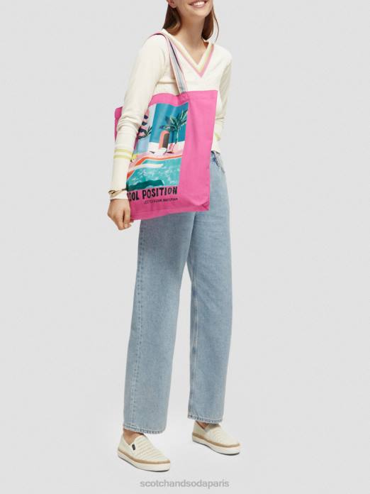 Scotch & Soda femmes sac fourre-tout en toile à motif artistique cerise accessoires 4HB4266