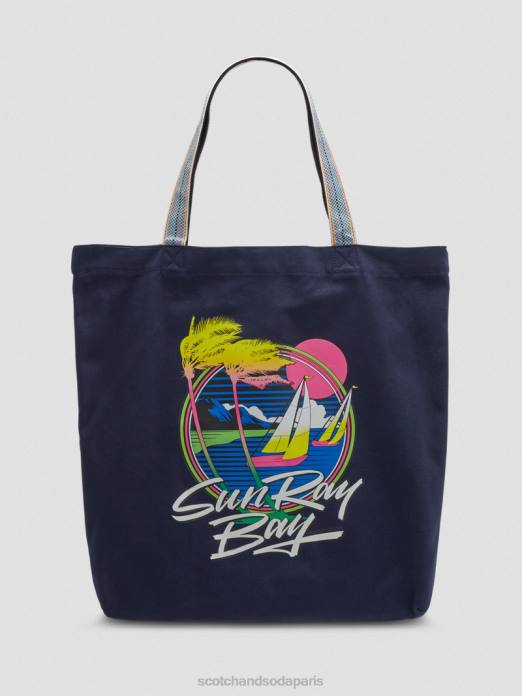Scotch & Soda femmes sac fourre-tout en toile à motif artistique marine accessoires 4HB4269
