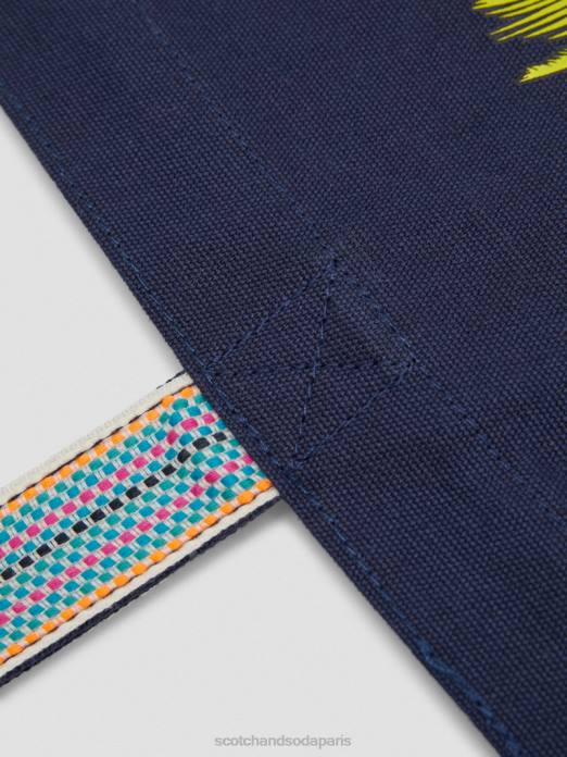 Scotch & Soda femmes sac fourre-tout en toile à motif artistique marine accessoires 4HB4269