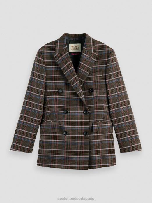 Scotch & Soda femmes blazer à carreaux Heritage pop du patrimoine vêtements 4HB4180