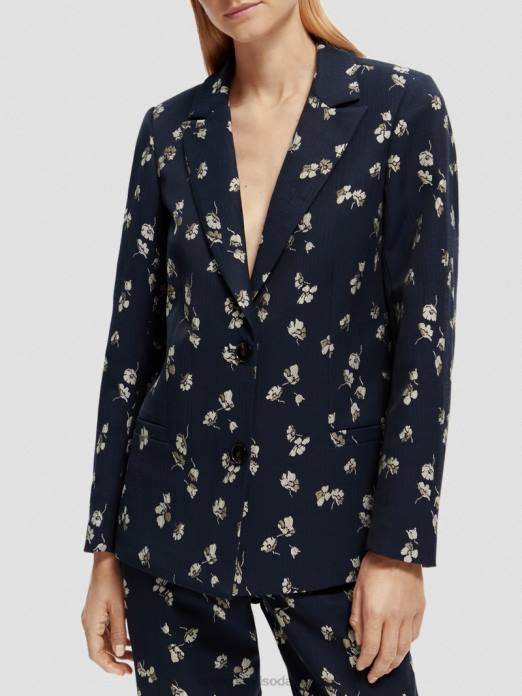 Scotch & Soda femmes blazer en jacquard imprimé coupe décontractée tulipes vêtements 4HB4174