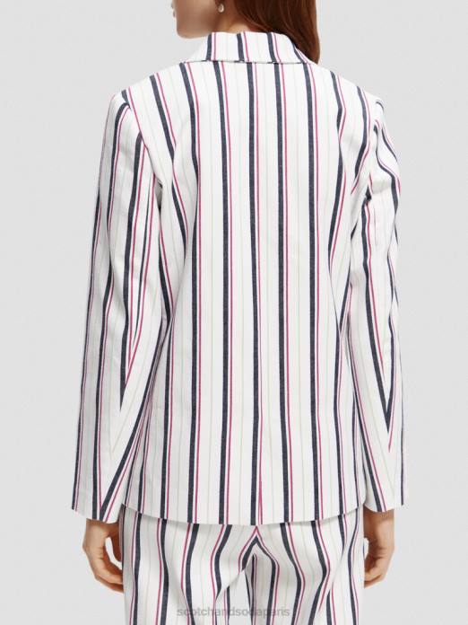 Scotch & Soda femmes blazer rayé à double boutonnage bande de club vêtements 4HB4173