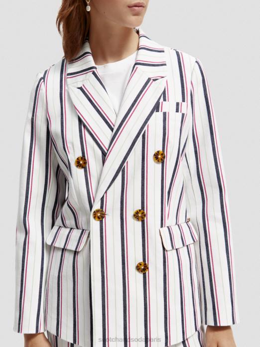 Scotch & Soda femmes blazer rayé à double boutonnage bande de club vêtements 4HB4173
