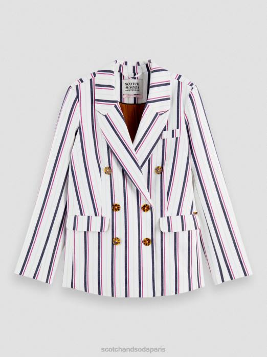 Scotch & Soda femmes blazer rayé à double boutonnage bande de club vêtements 4HB4173