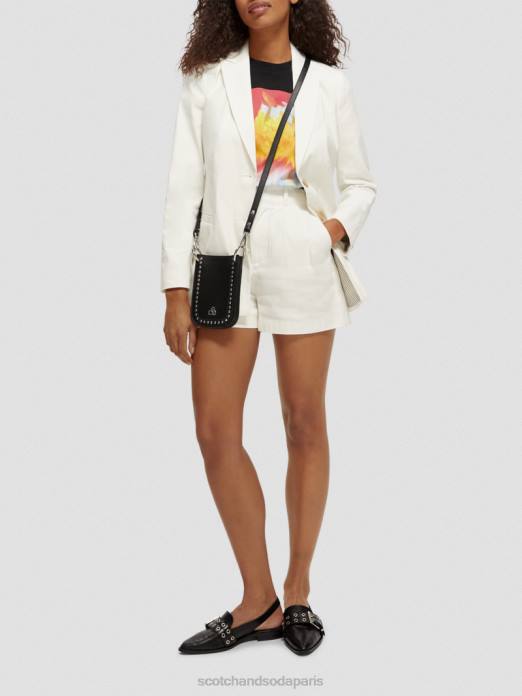 Scotch & Soda femmes blazer à simple boutonnage blanc cassé vêtements 4HB4181