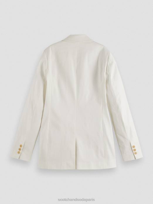 Scotch & Soda femmes blazer à simple boutonnage blanc cassé vêtements 4HB4181