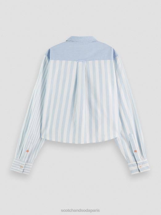 Scotch & Soda femmes chemise courte coupe carrée mer bleue vêtements 4HB444