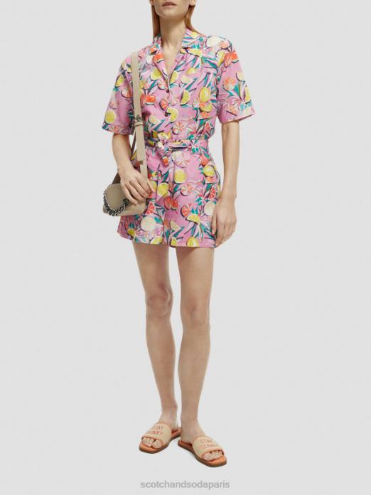 Scotch & Soda femmes chemise de camp imprimée orchidée de courge aux agrumes vêtements 4HB443