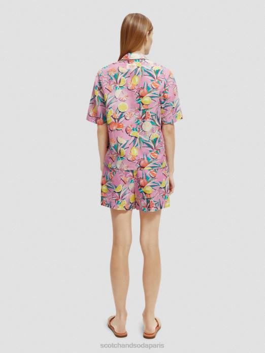 Scotch & Soda femmes chemise de camp imprimée orchidée de courge aux agrumes vêtements 4HB443