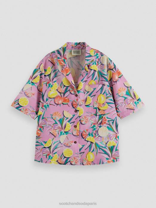 Scotch & Soda femmes chemise de camp imprimée orchidée de courge aux agrumes vêtements 4HB443