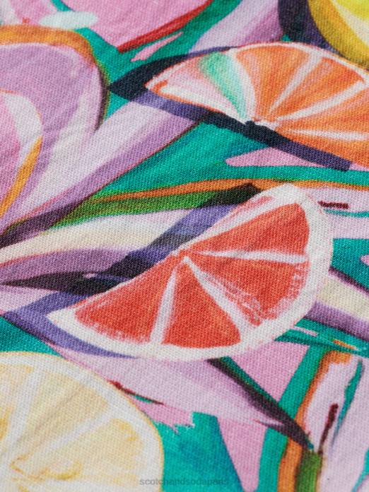 Scotch & Soda femmes chemise de camp imprimée orchidée de courge aux agrumes vêtements 4HB443