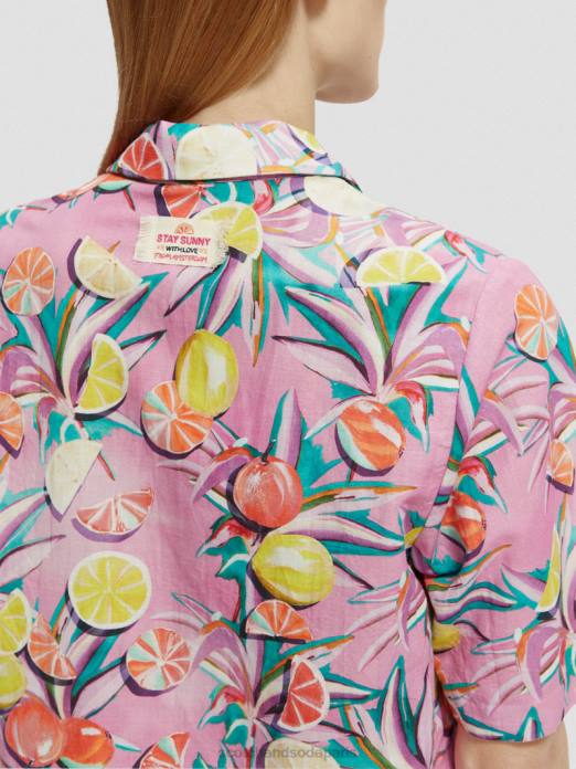 Scotch & Soda femmes chemise de camp imprimée orchidée de courge aux agrumes vêtements 4HB443