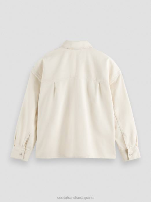 Scotch & Soda femmes chemise en jean oversize western écru délavé vêtements 4HB456