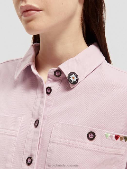 Scotch & Soda femmes chemise militaire lavande vêtements 4HB449