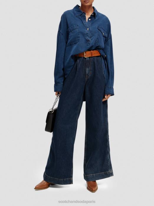 Scotch & Soda femmes surchemise indigo délavé indigo lavé vêtements 4HB445