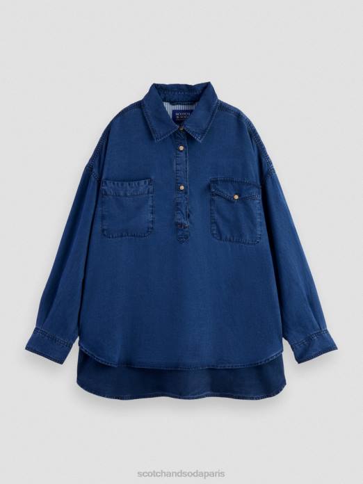 Scotch & Soda femmes surchemise indigo délavé indigo lavé vêtements 4HB445